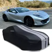 For Ferrari 812 Superfast Indoor Dust Proof Stretch Full Car Cover Grey Line US (for: Ferrari)