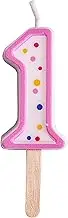 PME Pink Number 1 Candle, Small Size, 1.7-Inch