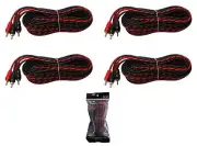4 x DS18 RCA20FT 20 ft 2 Channel Shielded Twisted RCA Red Audio Amp Cables
