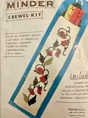 Rare JACOBEAN STRAWBERRIES Measure Minder Crewel Embroidery Kit with Yardstick