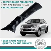 TRIPLE PILLAR POD 3 GAUGE HOLDER FOR TOYOTA HILUX N70 KUN 05-15 COLOUR BLACK