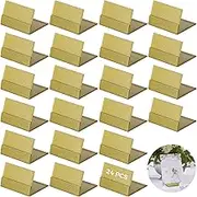 24 PCS Place Card Holder for Table - Gold Brass Stainless Mini Table Numbers Holders,Table Number Stands Card Display Stand for Table Price Tags Food Signs Weddings Restaurants