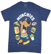 Scooby Doo Adult New T-Shirt - Scooby Head Surrounded By Munchies