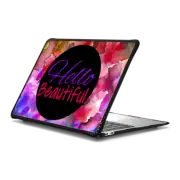 MacBook Air 13-inch (M1 / Intel) Impact Case HELLO BEAUTIFUL - Modern Chic Girly Pretty Ombre Floral Colorful Fine Art Flowers Painting Design Feminine Self-Confidence Inspiration Motivation Typography Quote Bold Design