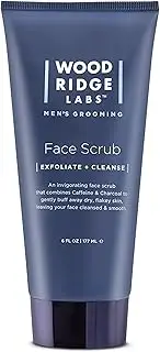 [Woodridge Labs] Men's Grooming Caffeine & Charcoal Daily Face Scrub - Exfoliate Moisturize & Cleanse | Eliminate Oils & Impurities | Gentle for Sensitive Skin | Paraben & Cruelty Free | USA Made (6 oz)