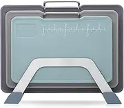 Cutting Board Set for Kitchen: 3 Pack Chopping Board Large, Med, Small Size for Cutting Vegetable, Fruit, Meat. Garlic Mincer, Dishwasher Safe. BPA Free Food Safe Non-Slip Design Fathers Day Gift