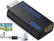 Azuxreza Wii to HDMI Converter, Wii HDMI Adapter 1080P, Output Video Audio HDMI Converter with 3.5 mm Audio Jack & HDMI Output Supports All Wii Display Modes 720P NTSC, Compatible with Wii, Wii U,