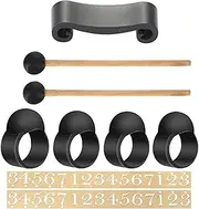 9-Piece Tongue Drum Accessories Set Tank Drum Attachments with Mallets Finger Picks Sleeves Notes Stickers for Hand/Frame/Shaman Drums (Tongue Drum Not Included) BBZY