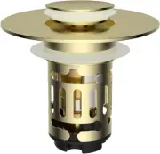 Colador 3 en 1 para lavabo, tapón pop-up con canasta de acero inoxidable
