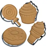 Sweets Cookie Cutter Set of 4: Donut, Lollipop, Cupcake, Ice cream Fondant