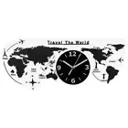 Digital Wall Clock with Temperature World Map Decorative Travel