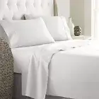 {600-TC} 1-Piece Flat (Top) Sheet Super Soft Egyptian Cotton White Color
