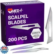 MedHelp Pack of 200 Disposable Surgical Blades, Size 11 Scalpel Blades for Su