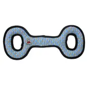 Tuffy Mega Tug Oval Interactive Play Dog Squeaker Toy Chain Link Print