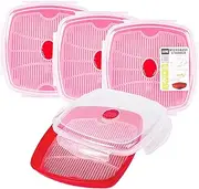 [4PCE] Home Master Premium Steamer Container for Healthy Cooking, BPA-Free and Dishwasher Safe with Adjustable Size and Lid