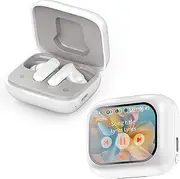 SIXTHGU 2.01'' Touch Screen Wireless Earbuds Bluetooth 5.4 Headphones with 40H Playtime Deep Bass Stereo Ear Buds with Call ENC Noise Active Noise Cancelling in Ear for iOS/Android (White)