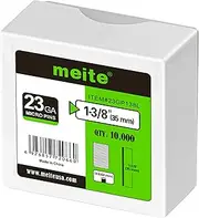 meite 23 Gauge Pin Nails, 1-3/8-Inch Micro Headless Pins for Pin Nailer - Galvanized Pins Nails for Nail Gun, Ideal for Fine Woodworking and Trim Work (10,000 Counts)