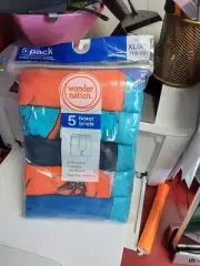 Nip Wonder Nation Boys Boxer Briefs 5 Pk Assorted 100% Cotton XL 14/16