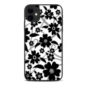 Skins Decal Wrap for Apple iPhone 11 - Black white Flower Print