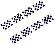 jojofuny 24pcs Polyester Hand Waving Flags Racing Flag Party Banner 40cm Plastic Stick Grid Design Lightweight for Events