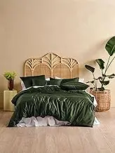 Linen House Haven Quilt Cover Set, Pine, King Bed Size