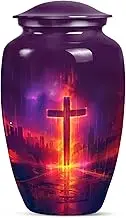 Cross Cremation Urn for Ashes Adult Male - Large Memorial Cremation Urns for Human Ashes Female - Decorative Funeral Burial Urns for Adult Men Ashes - Urn for Ashes for Men - 10 Inch
