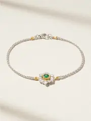 [Buccellati] Buccellati - Ghirland 18-karat White And Yellow Gold, Diamond And Tsavorite Bracelet - Green - One size One size Green