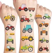 24 Sheets Tractor Temporary Tattoos, Birthday Decorations Tractor Party Favors