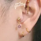 20g 16g amethyst tragus ear stud Helix conch cartilage Tragus Labret (optional)