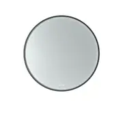EURO MIRROR Olek Aluminium Round LED Illuminated Bathroom Wall Mirror - Black - 900mm