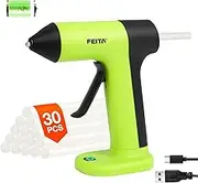 FEITA Cordless Hot Glue Gun Usb-C Rechargeable, 40S Fast Preheating, Portable Wireless Glue Gun Kit with 30pcs Mini Glue Sticks, Suitable for Kids Craft, DIY Home Repair