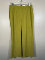 EILEEN FISHER Pants Small Tencel Blend Straight Cropped Elastic Waist Green