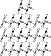 Fishing 3 Way Swivels | 20X Catfish Rig Swivels with Glowing Beads | T-Turn High Strength Connector for Freshwater Saltwater