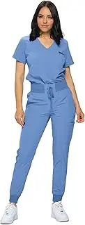 [MONARCH UNIFORMS] Stretchy Scrubs Women's Jogger Scrub Set In Regular and Petite Jogger Scrubs with Tuck-In Top for Women