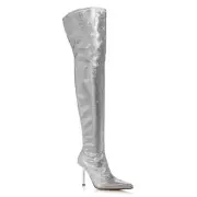 AQUA Nicki Pointed Toe High Heel Rhinestone Over The Knee Boots Size 7 $248