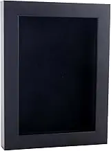 18x24 Shadow Box Frame Black Wood | with a 3/4" Usable Display Depth | Includes a Black Real Suede Texture Acid-Free Backing Board, UV Resistant Acrylic, and Hanging Hardware