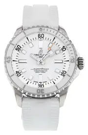 Watchfinder & Co. Breitling Preowned Superocean Automatic Rubber Strap Watch, 36mm in White at Nordstrom One Size