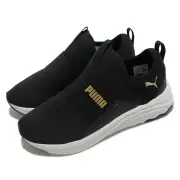 Puma Softride Sophia Slip-On Wns Black Gold White Women Running Shoes 195161-05