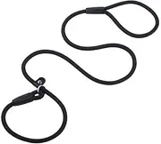 Slip Collar Dog Training Choke Collar, Round Nylon Rope Collar No Pull P-Collar for Dogs (Black, One Size(1 * 120CM))