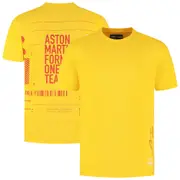 Aston Martin Aramco Cognizant F1 2025 Special Edition Spanish GP Fernando Alonso T-Shirt - Yellow