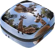 Period Bag,Sanitary Napkin Storage Bag,Forest Animals Funny Giraffe,Tampon Holder for Purse