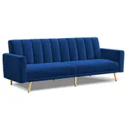ALFORDSON Sofa Bed Velvet Blue