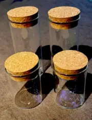 Set Of 4 Spice Jars With Cork Tops - 2 Sizes