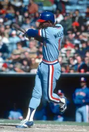 Claudell Washington Texas Rangers bats v the Baltimore Orioles at - Old Photo
