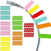 Cable Labels, 180 Pcs Self-Adhesive Cable Label Sticker, Cable Identification Tags, Waterproof Wire Cord Label Cable Stickers for Marking & Organizing Cables in Office, Home, School (6 Colors)