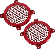 Cabilock 2pcs Audio Speaker Cover - 4 Inch Mesh Subwoofer Grill Horn Guard Decorative Circle Grille Protector Black for Car Automotive