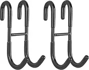 Songholee Shower Door Hooks (2-Pack), Towel Hooks for Bathroom Frameless Glass Squeegee Hooks (Black)