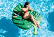 58782EP Intex Palm Leaf Inflatable Mat Pool Lounger, 84" x 56"