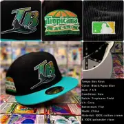 Tampa Bay Devil Rays New Era Hat Corduroy Fitted 7 1/4 Cap USA Tropicana Patch