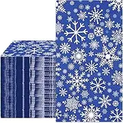 AnyDesign Christmas Guest Napkins 3 Ply Snowflake Blue Disposable Paper Napkins Decorative Dinner Hand Napkin Towel for Xmas Party Supplies Winter Holiday Kitchen Bathroom Table Decorations, 80Pcs